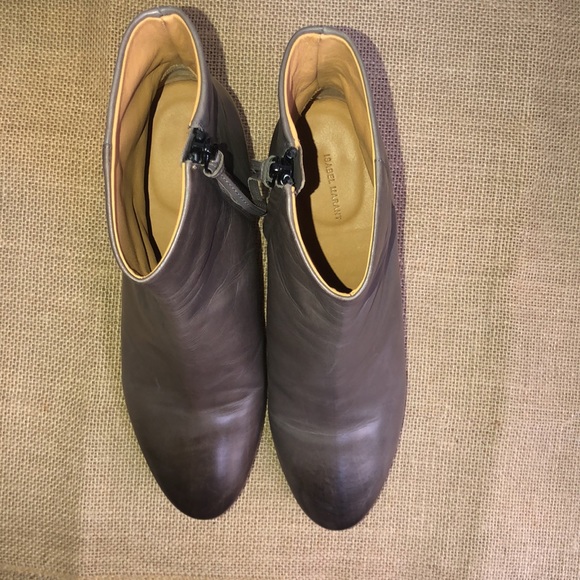 Isabel Marant sz 38 Gray Leather Booties Round Heel Made in Italy 🇮🇹 like NEW - Picture 4 of 9